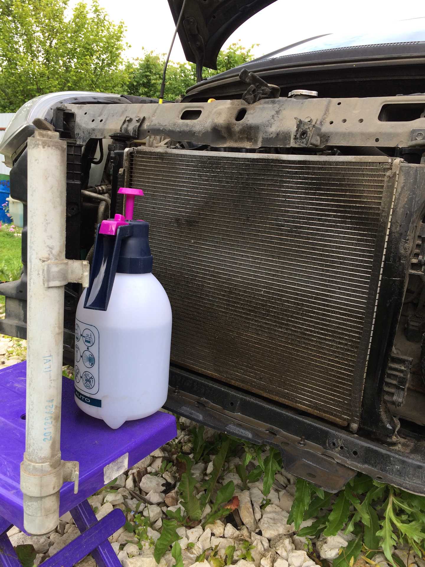 Промывка радиатора без снятия с автомобиля