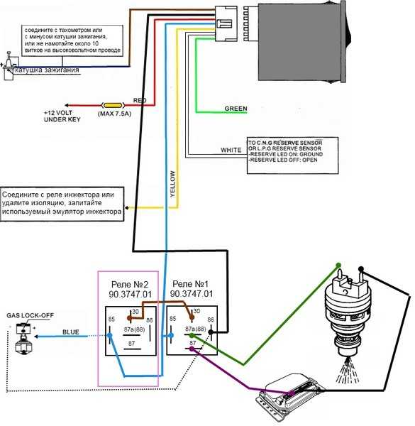 Кнопка переключения газ бензин 2-4 поколения гбо, схема подключения на инжектор и карбюратор